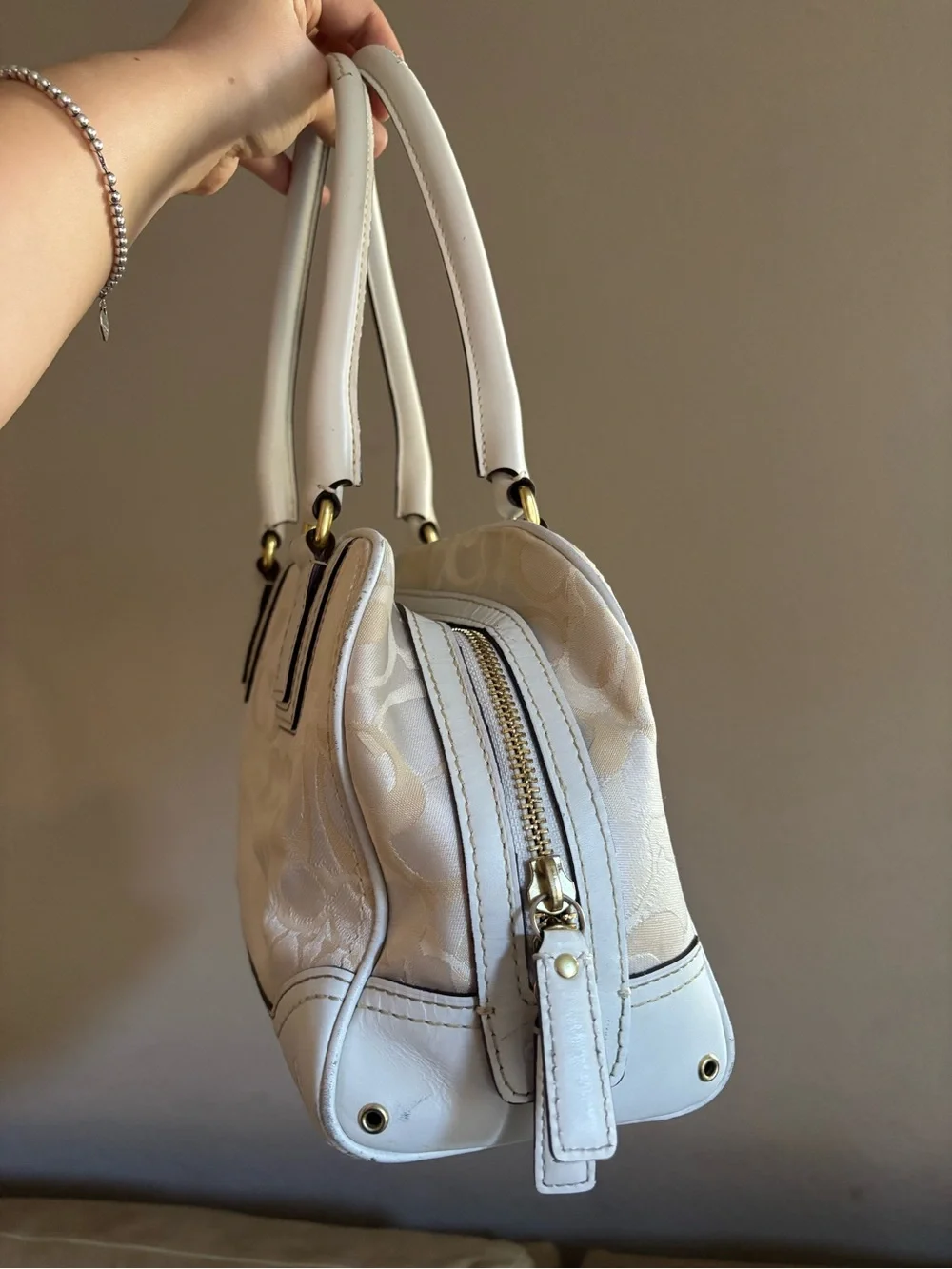 Vintage Y2k Coach Ivory satchel bag